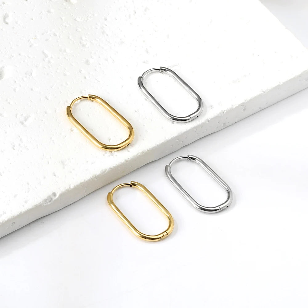 Stainless Steel Hoop Earrings for Women | Hypoallergenic Round Hinged Hoops - 12/14/16mm detail view