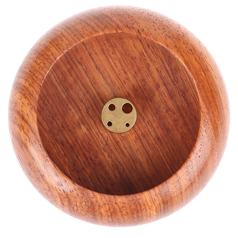 Rosewood Incense Burner Stick Holder | Bowl Shape Censer for Home Decor close-up view