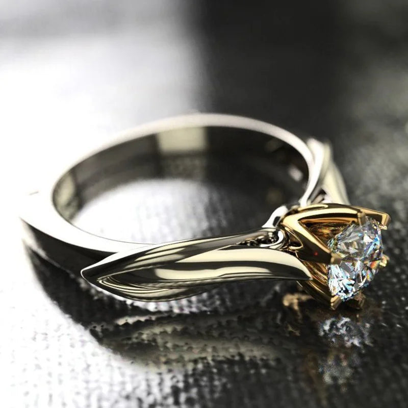 New 925 Sterling Silver Ring Six Claws Eight Hearts And Arrows Zircon Simulation Moissan detail view