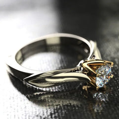 New 925 Sterling Silver Ring Six Claws Eight Hearts And Arrows Zircon Simulation Moissan detail view