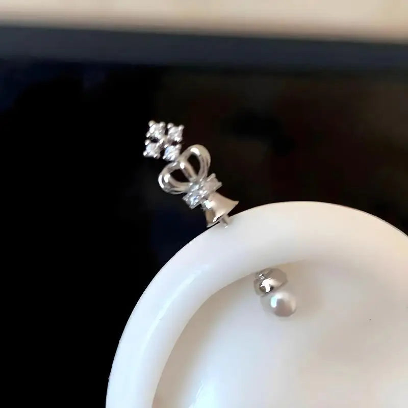 New Fashion Shiny Zircon Cross Ear Stud Women Ear Bone Nail Body Piercing Jewelry lifestyle view