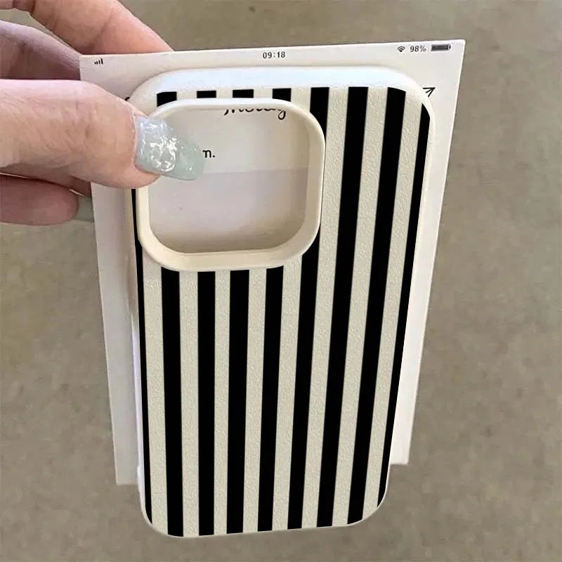 Colorful Striped Minimalist INS Couple Phone Case For iPhone 18 17 16 11 13 12 14 15 Pro detail view