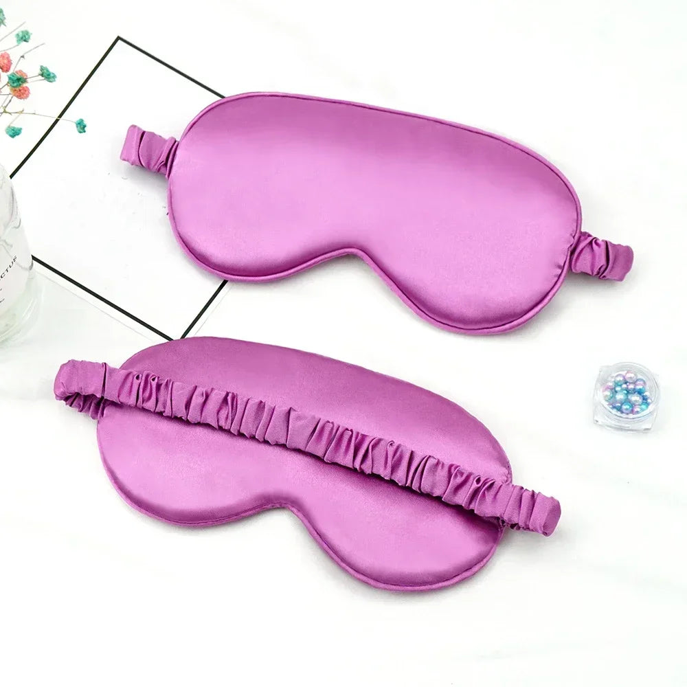 Silk Sleep Eye Mask for Women | Travel Blindfold with Light Blocking close-up view