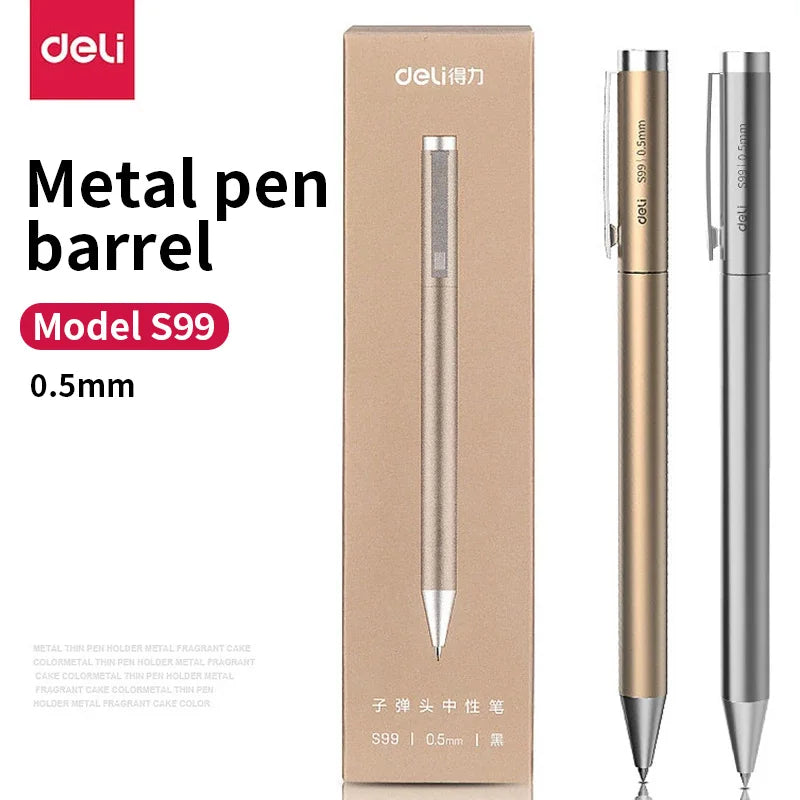 Metal Sign Pen 0.5mm Gel Ink Pens Golden Silver Color Metallic Writing Pen Office