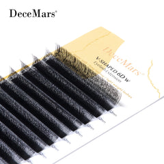 DeceMars V-shaped 6D Eyelash Extensions | Matte Black 12 Rows/Tray detail view