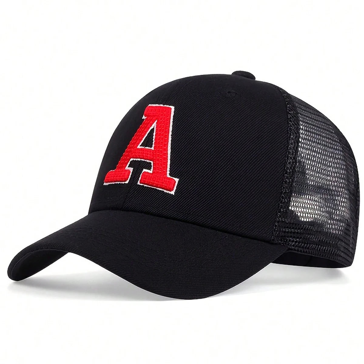 Unisex A Letter Embroidered Baseball Cap | Spring Summer Outdoor Adjustable Sun Hat detail view