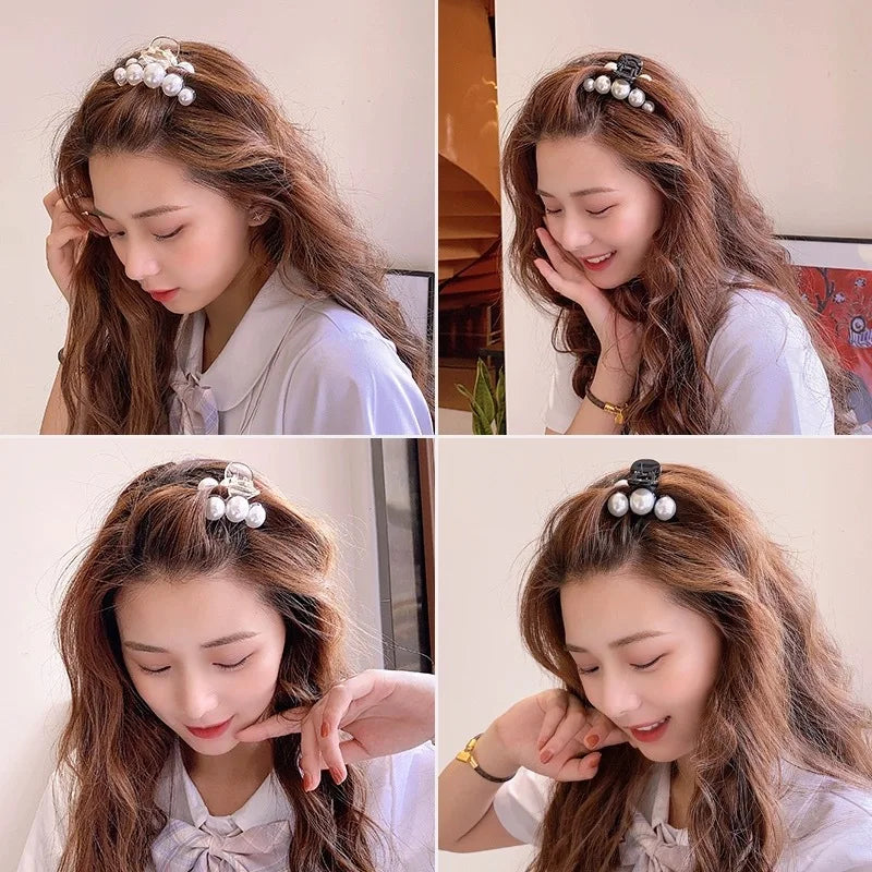 Simulated Pearl Hair Claws for Women Korean Acrylic Hair Clips Girls Large Size Barrette detail view