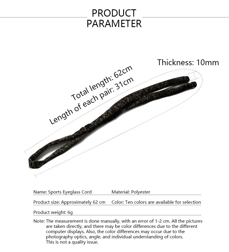 Eyeglasses Strap Non‑slip Sunglasses Lanyard Neck Cord Spectacles Glasses Rope Chai additional angle