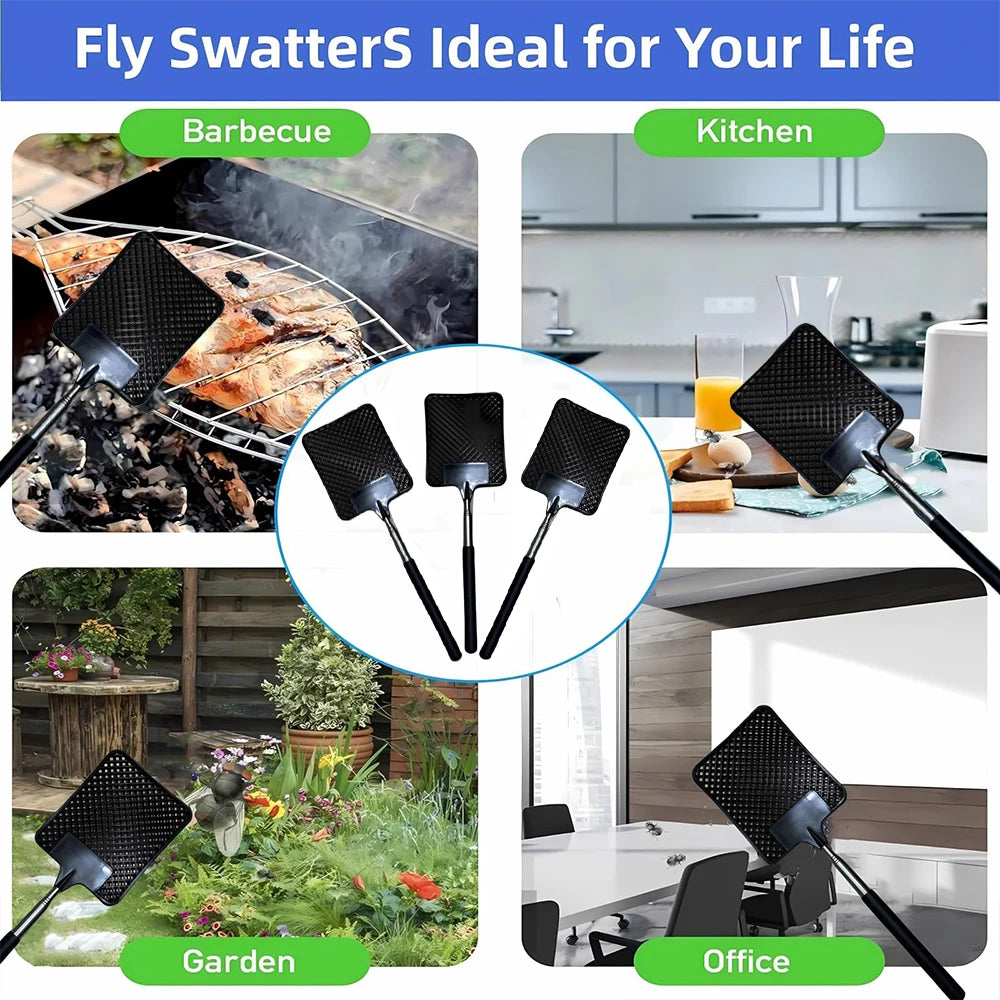 Extendable Fly Swatter | Mosquito Swatter with Stainless Steel Handle additional angle