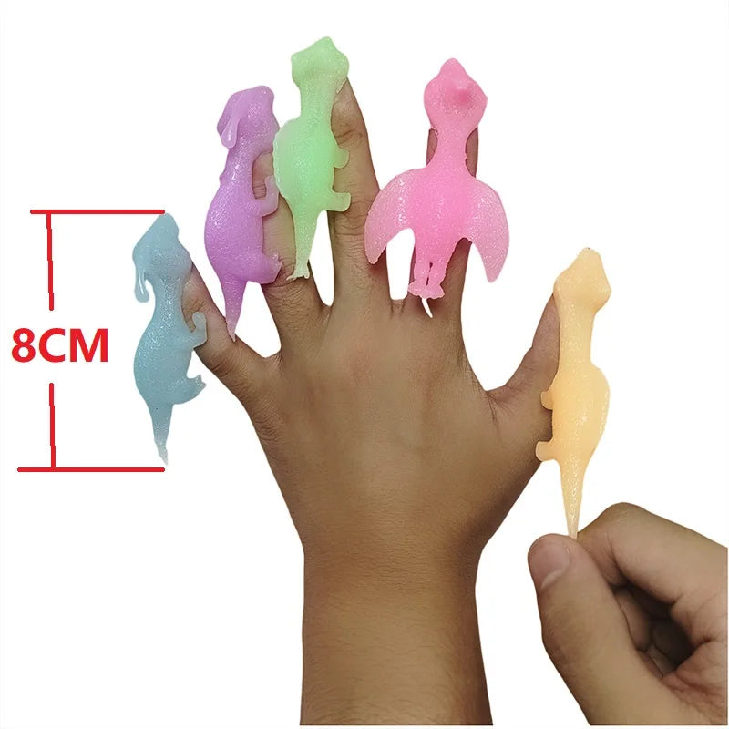 5-20Pcs Colorful Finger Catapult Noctilucent Dinosaur Games Birthday Shower Favor Giv lifestyle view