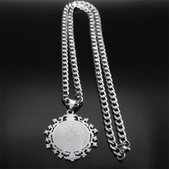 Seven Archangels Amulet Necklace | Stainless Steel Seal of Salomon Protection Talisman detail view