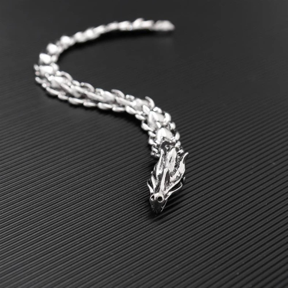 Hip Hop Punk Dragon Scale Bracelet | Bold Keel Design for Men alternate view