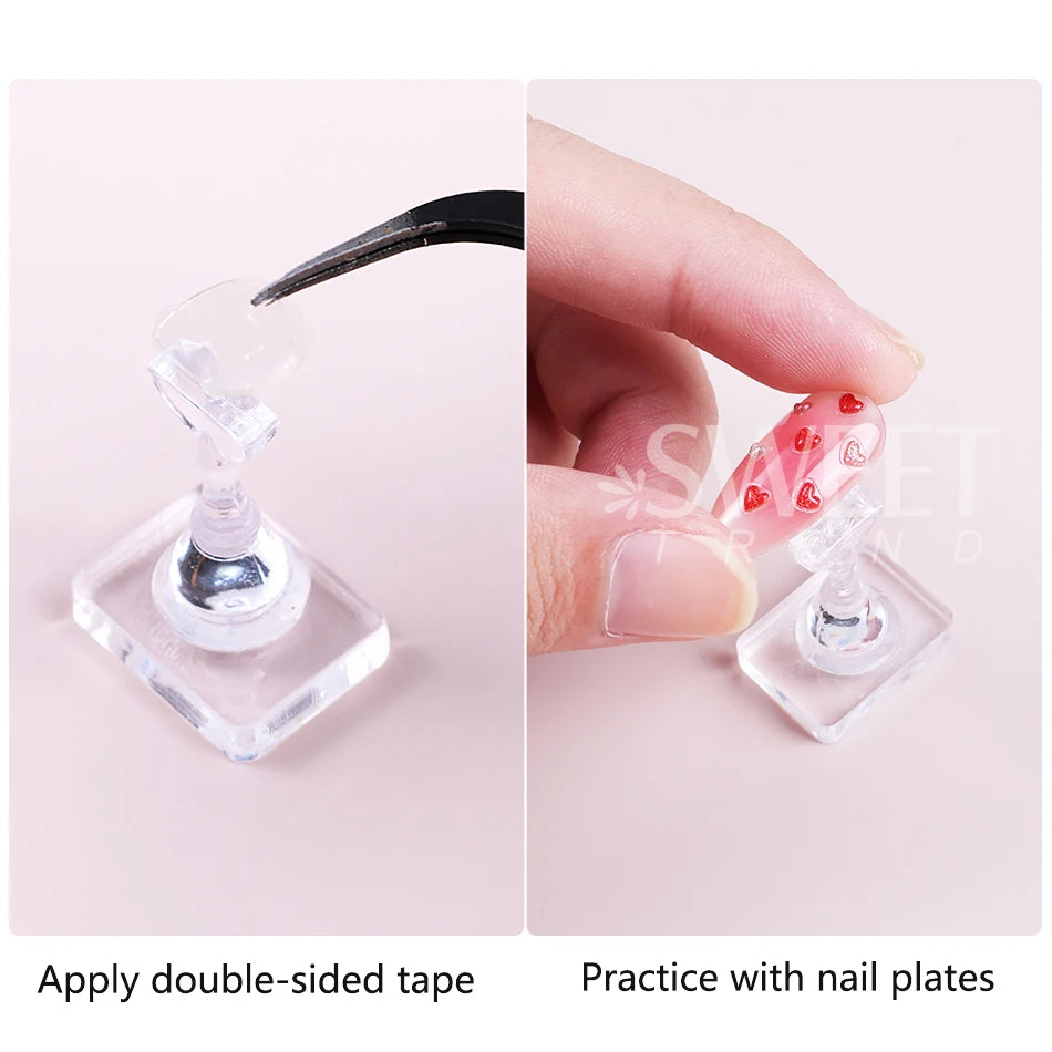 1 Set Non-Magnetic Nail Display Acrylic Nail Display Stand Tips Holder Nail Practice S close-up view