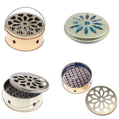 Mosquito Coil Holder with Lid and Handle | Fireproof Insect Repellent Burner