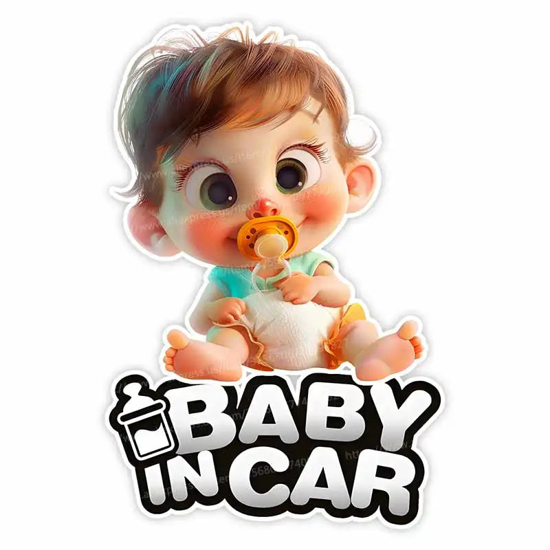 Cute Baby Pacifier Car Warning Sticker