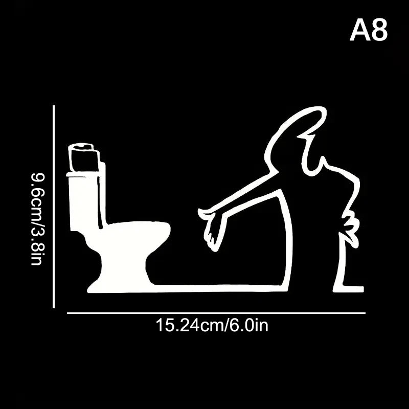 La Linea Minimalist Line Art Sticker Set | Cartoon Character Door Sign for Home Decor close-up view