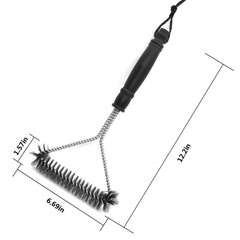 Barbecue Grill BBQ Brush Clean Tool Grill Accessories Stainless Steel Bristles Non- additional angle