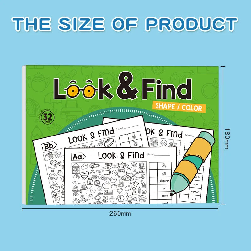 Look and Find Activity Book for Kids with Hidden Objects Focus Attention Practice Fun close-up view