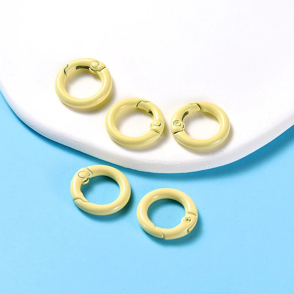 Ring Spring Clasp Openable Round Carabiner Keychain Clips Hook Dog Chain Jewelry Buck alternate view