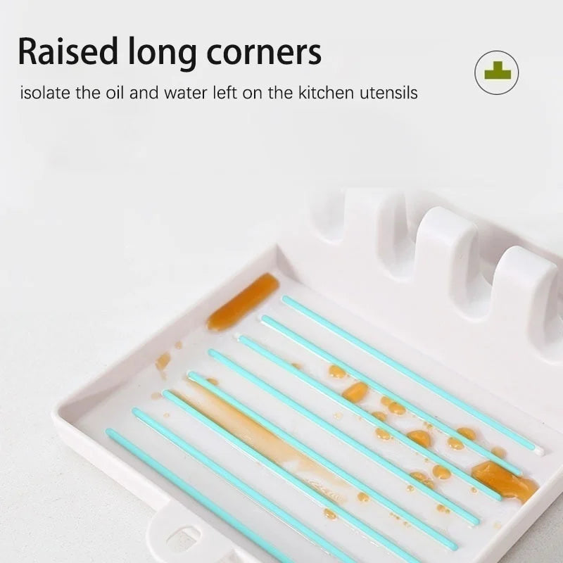 Spoon Holders Fork Spatula Rack Shelf Organizer Plastic Chopsticks Holder Non-slip Sp lifestyle view
