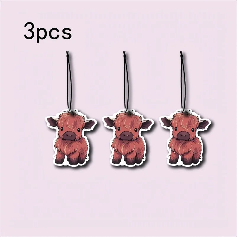 Baby Highland Cow Car Air Freshener Car Fragrance Tablets Wardrobe Rearview Mirror Hangi detail view