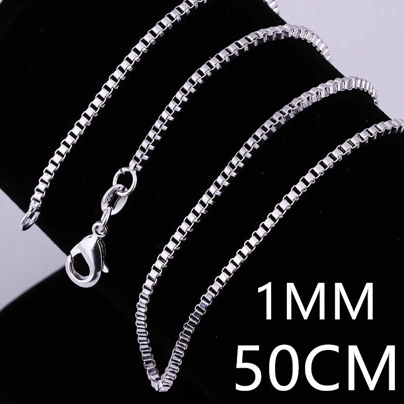 Andara 925 Sterling Silver Gold-Plated 1mm Width Box Chain Necklace Fashion Basic Choker for Women Jewelry Gift