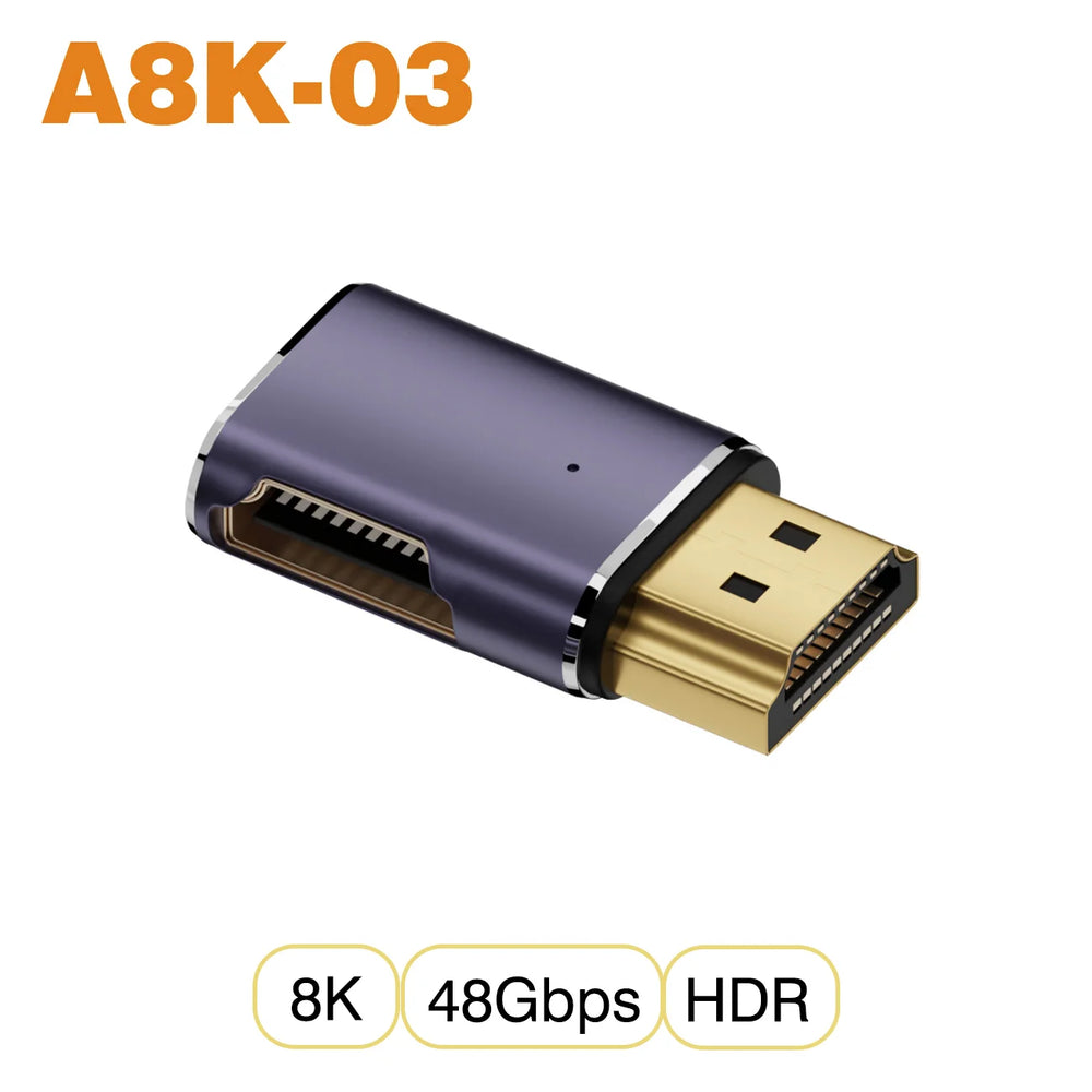 NNBILI HDMI 2.1 Adapter | 48Gbps 8K@60Hz Elbow and Straight Converter alternate view