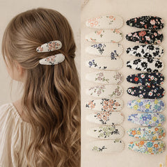 1 Set Printed Fabric Hair Clips Sweet Handmade BB Hair Clips Baby Girl Bangs Fixed Edge Clips Children's Hair Accessories Gifts