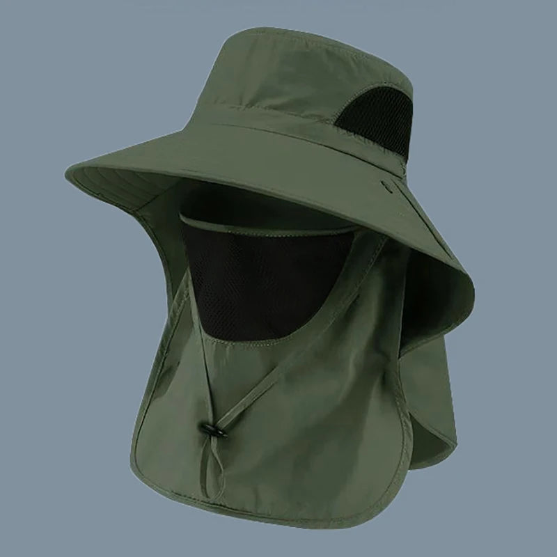 Summer Sun Hat with Neck Flap | UV Protection Outdoor Cap for Hiking Fishing lifestyle view