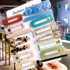 Korean Trendy Colorful Acetate 3pcs/Set Hair Clip Set Hairpin for Women Girls Barrett alternate view