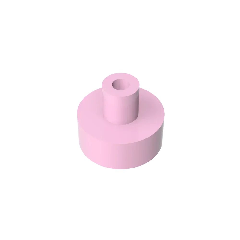 Gobricks Tile Round 1x1 with Bar and Pin Holder | Compatible Building Block close-up view