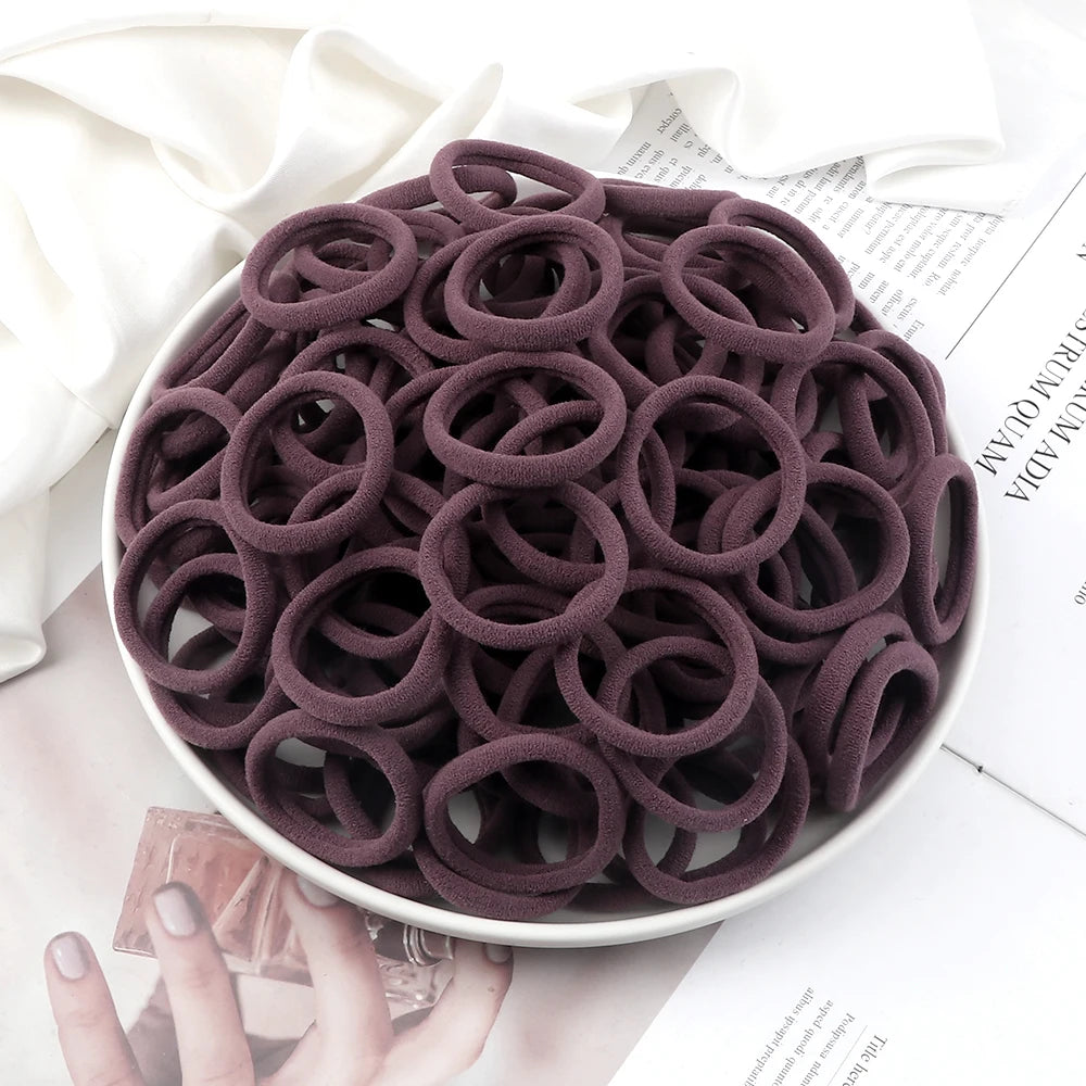 51 Colors Basic Elastic Hair Band for Girls 20/30/50PCS 4cm Simple Solid Color Headba alternate view