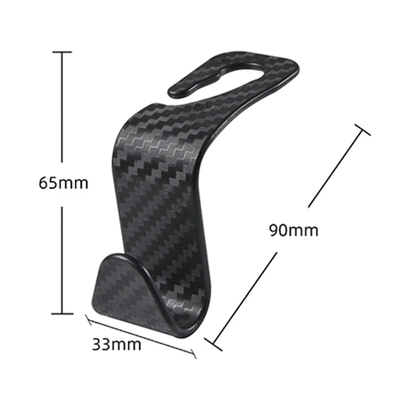 Carbon Fiber Car Seat Headrest Hook 4Pcs additional angle