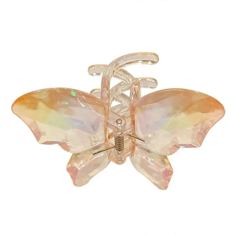 Acrylic Butterfly Hair Claw Crystal Simple Transparent Hair Clip Claw Clamp Korean Fashion Headwear Girls Women Hair Accessories
