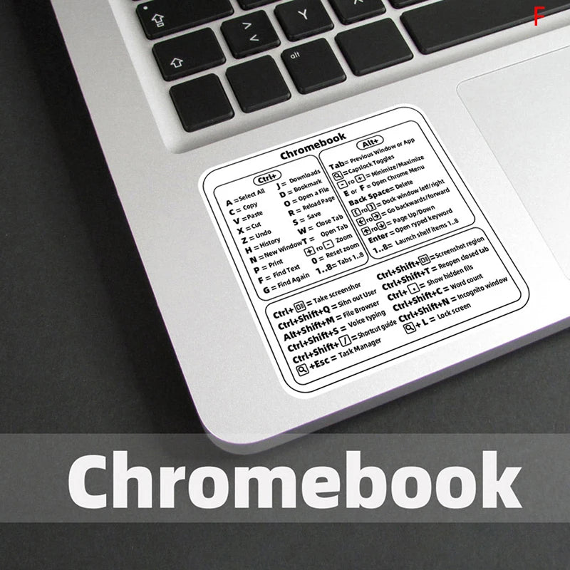 Windows PC Keyboard Shortcut Sticker | Reference Guide for Laptop Desktop close-up view