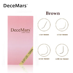 DeceMars L Shaped Mink Eyelash Extensions | Professional Grafting Lashes 8-15mm detail view