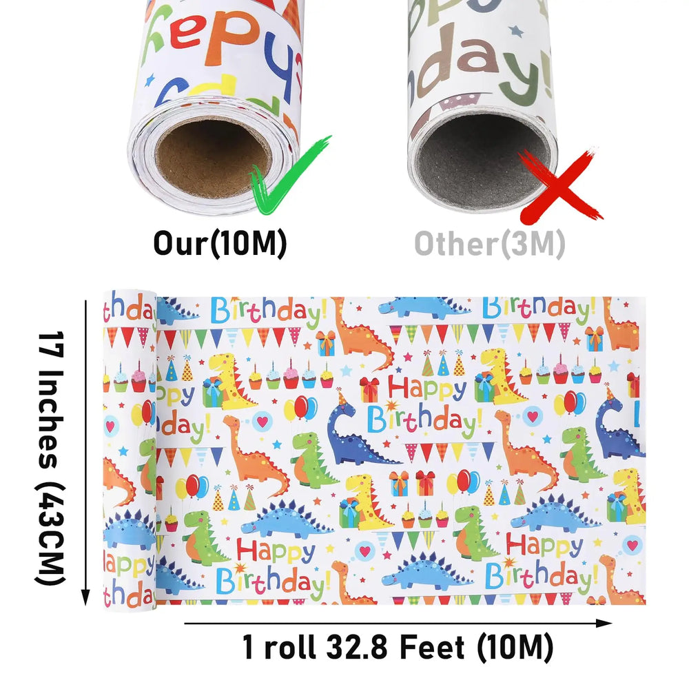 1 Roll 17 Inch X 32.8 Feet Birthday Wrapping Paper,Birthday Gift Wrapping Paper,Wrapp alternate view
