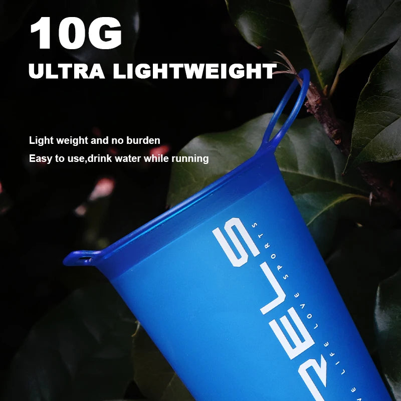 WRELS 200ml Sports Water Bottle Folding Portable Drinking Mugs BPA Free Soft Water Cu lifestyle view