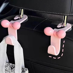 1pcs Cute Bow Pink Car Seat Back Hook Non Marking Headrest Hanger for Purse Umbrella Gro detail view