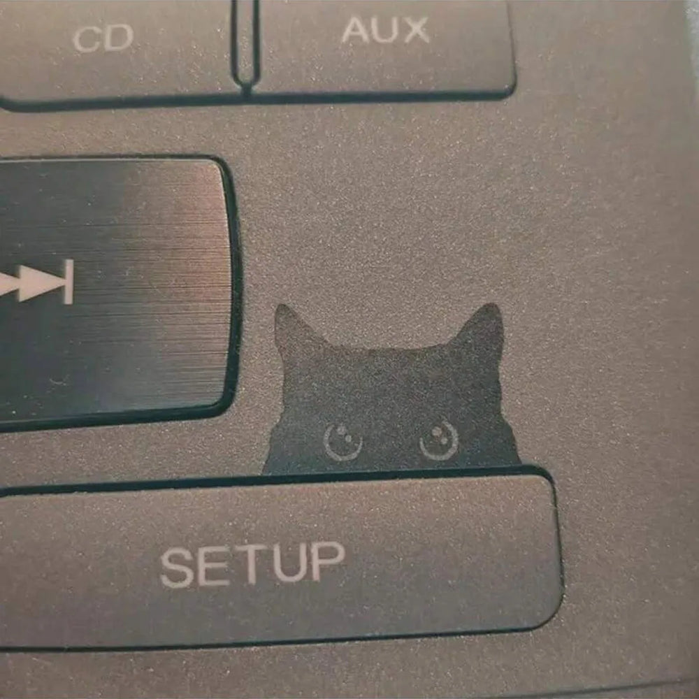 Black Cat Peeker Vinyl Decal additional angle