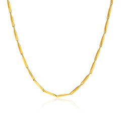 Fashion Jewelry New In Melon Seed Chain Necklace,Gold Color Stainless Steel Full Gloss S Shape Chain