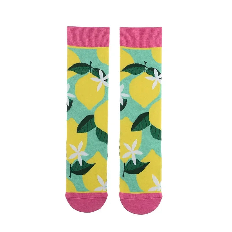 1 Pair Canvas Lattice Plant Art Funny Socks Women Novelty Abstract Cute Socks Women J lifestyle view
