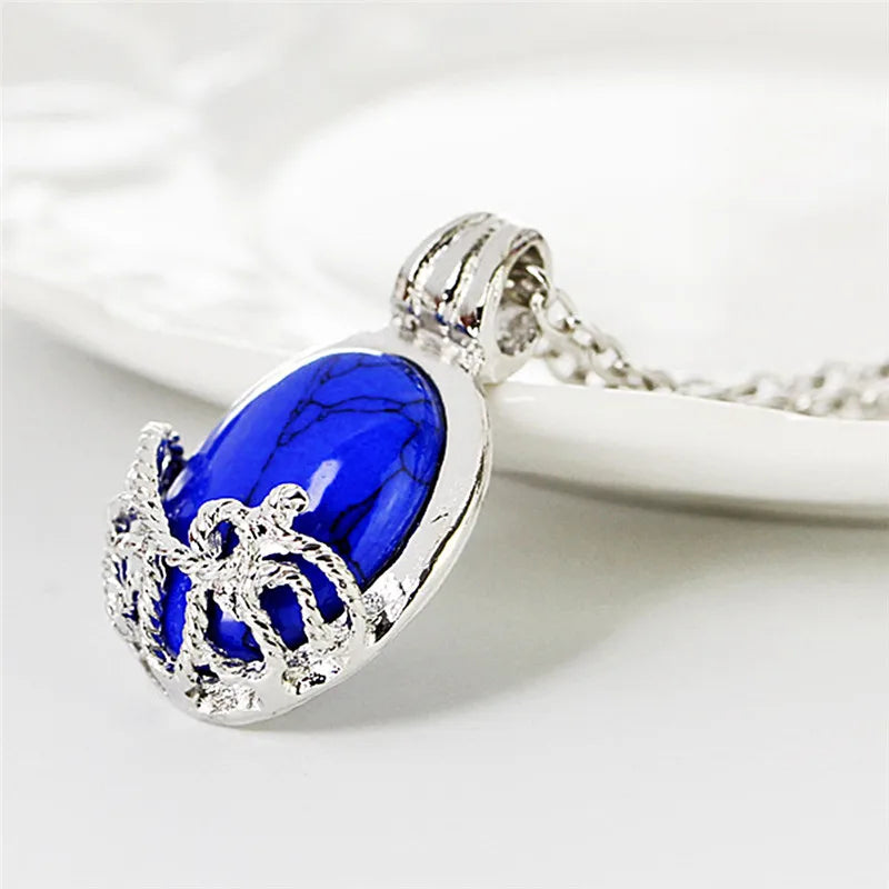 Katherine Vampire Diaries Cosplay Pendant Necklace | Vintage Silver Chain Jewelry detail view
