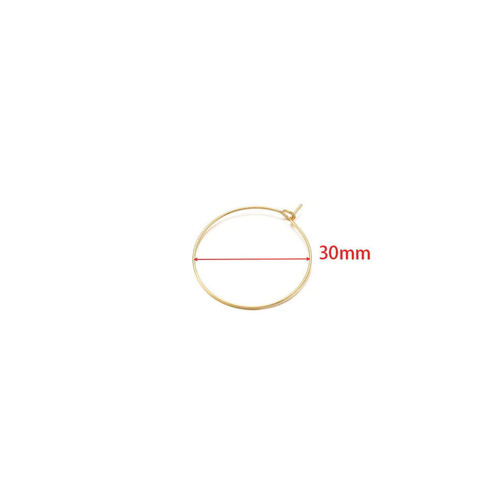 20-Piece Gold Stainless Steel Hoop Earring Wires | Bulk Jewelry Making Supplies detail view