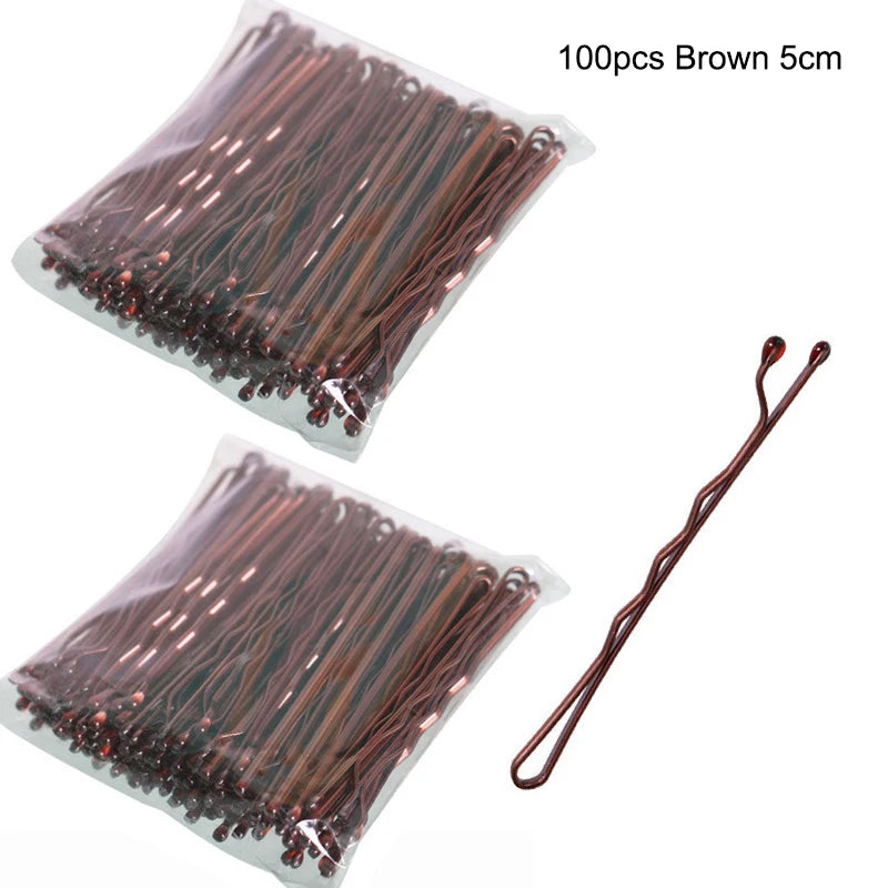 50/100/150PC Black Hairpins For Women Hair Clip Lady Bobby Pins Invisible Wave Hairgr lifestyle view