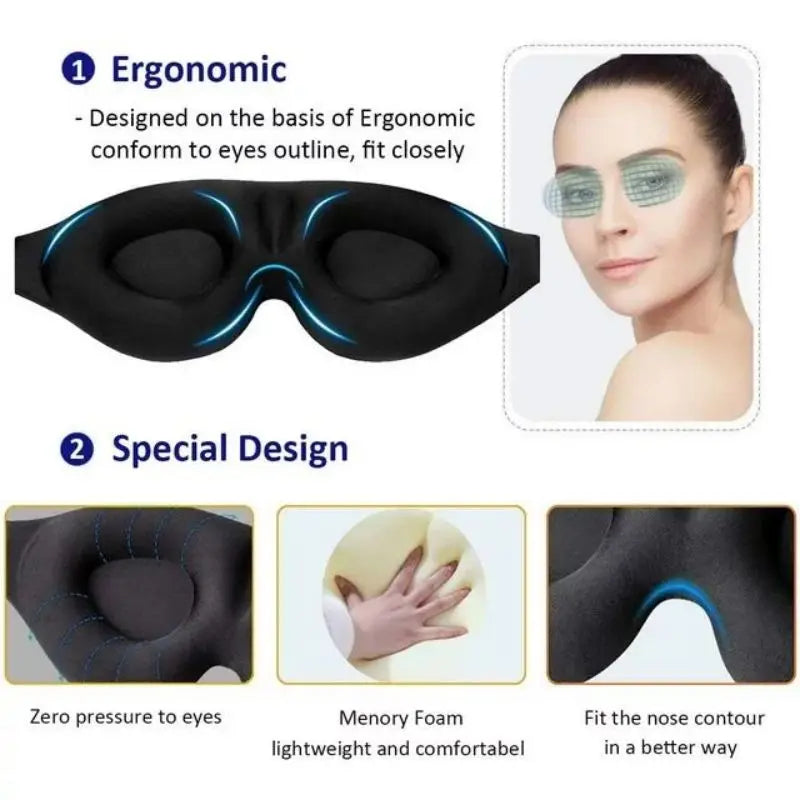 3D Eye Mask Adjustable | No Pressure Sleep Mask for Men and Women alternate view