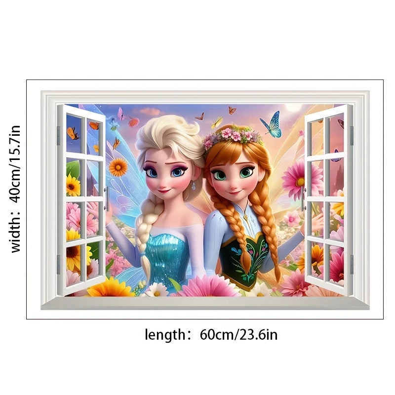 Princess Castle Wall Sticker | Magical Window Design for Kids Rooms detail view