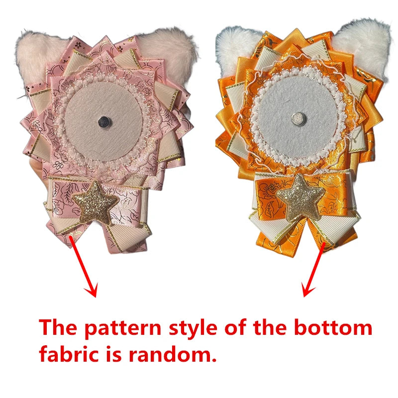 Cute Lolita Badge Base Tray with Cat Ear Handmade Badge Holders for Itabag Ornament D alternate view