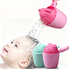 Cute Cartoon Baby Bath Cap Shampoo Cup Toddler Kids Hair Washing Spoon Portable Children Bath Shower Bailer Baby Bathing Tool