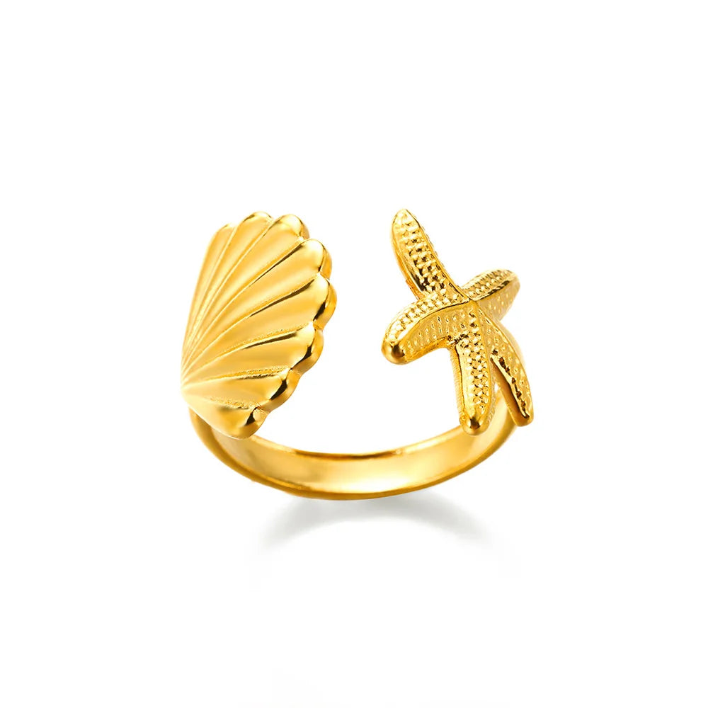 316L Stainless Steel Rings for Women Gold Color Never Fade Luxury Classic rings weddi lifestyle view